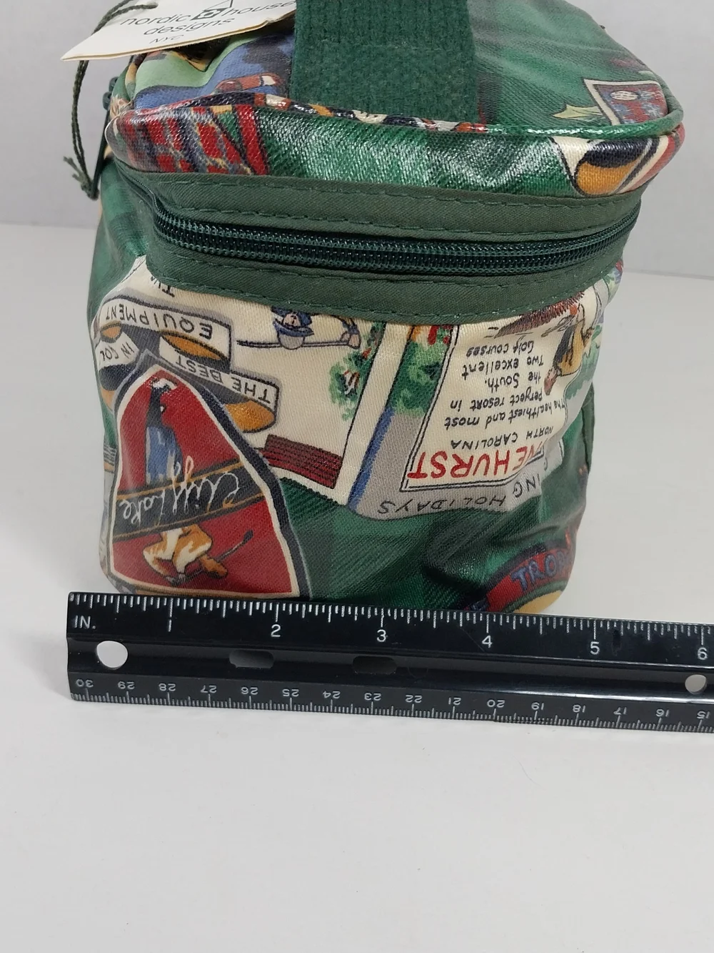 Vtg Nordic House Designs Country Club Golf Toiletry Cosmetic Make-Up Travel Case
